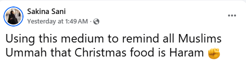 Christmas Food is Haram