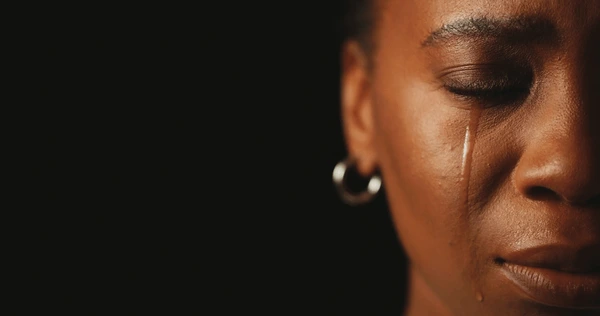 Sad woman crying