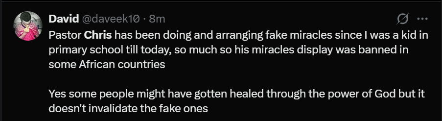 Pastor Chris Miracles