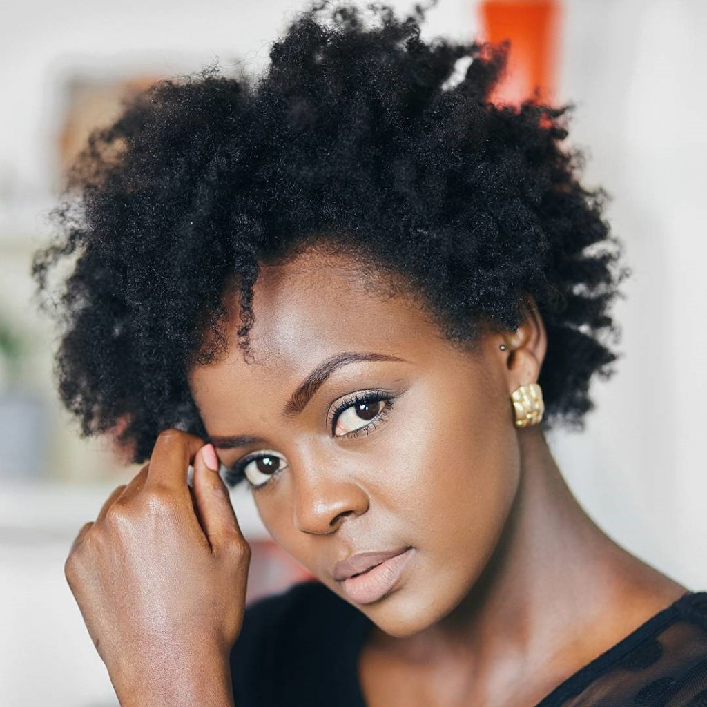 A Kenyan woman rocking her natural hair. 