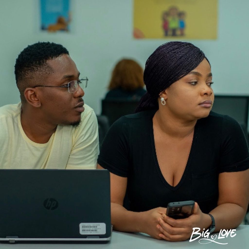 Bimbo Ademoye and Timini in 'Big Love' movie