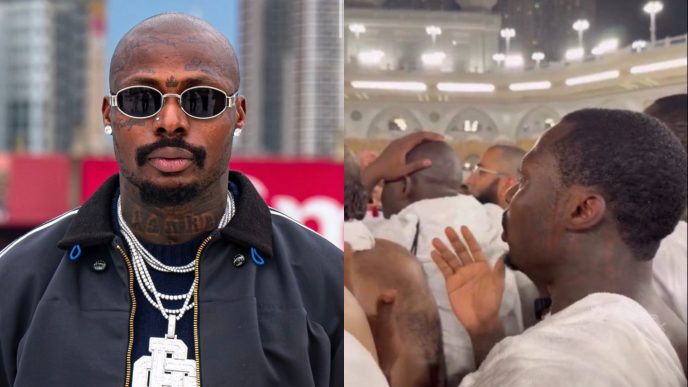 Asake Spotted Touching The Sacred Stone at the Kaaba in Mecca