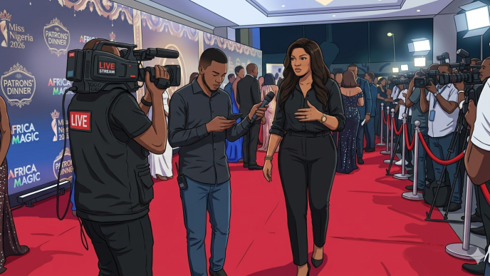 Omotola Being Interviewed