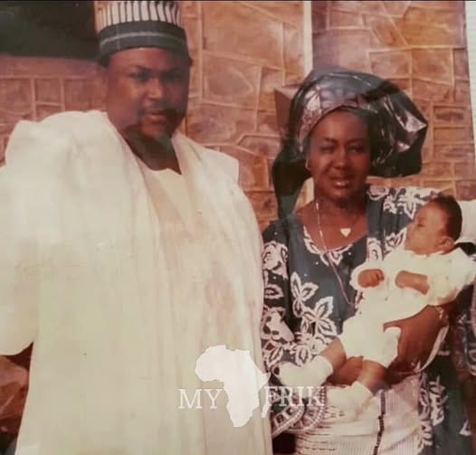 Adefolake Emilia Adenuga and Mike Adenuga with their first son, Paddy