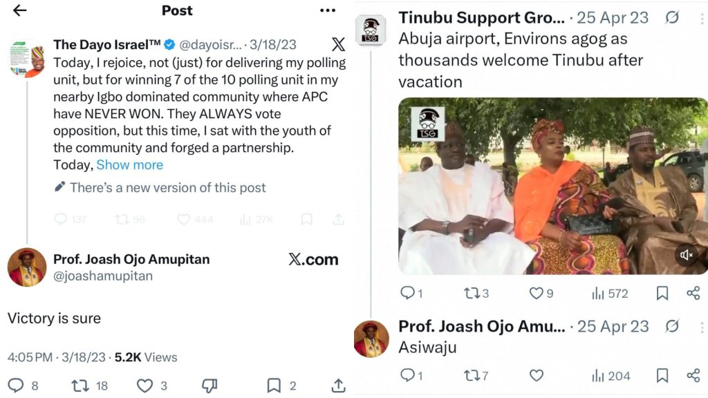 Prof. Joash Amupitan's Previous Tweets Supporting Tinubu and APC