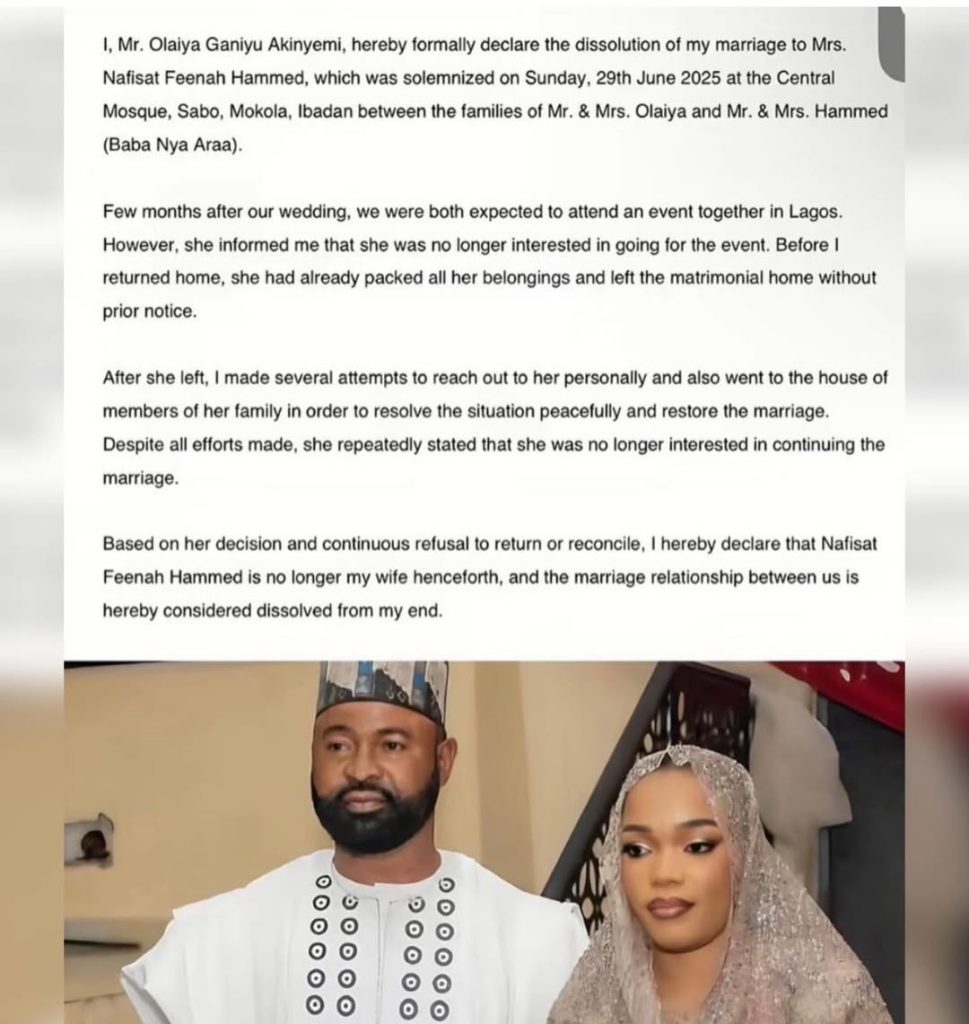 What Went Wrong in Nafisat Hammed's Marriage to Akin Olaiya?
