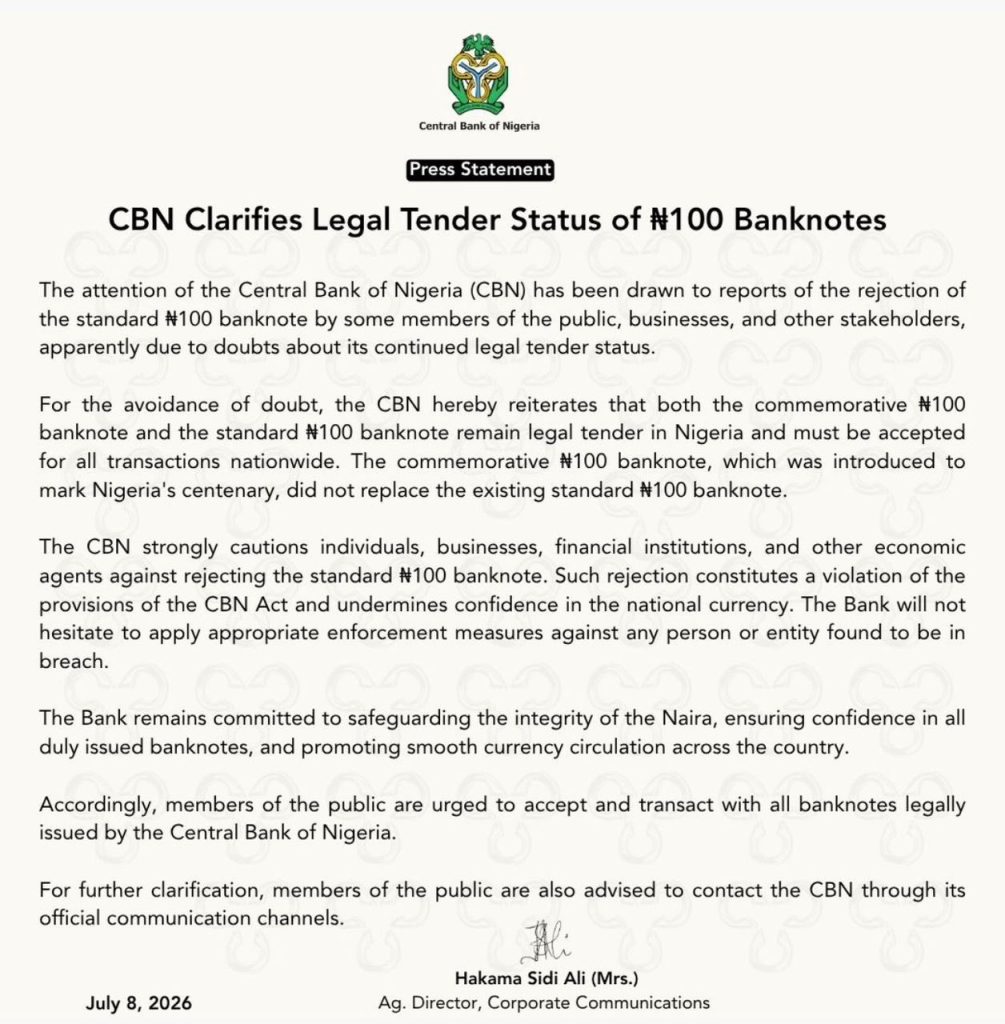 CBN's Press Release
