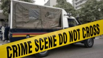 Crime Scene secured by police during a homicide investigation, illustrating violent crime in Africa