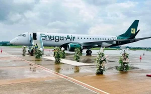 Enugu Air aircraft during the airline's launch ceremony