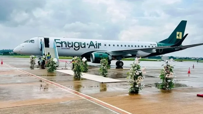 Enugu Air aircraft during the airline's launch ceremony