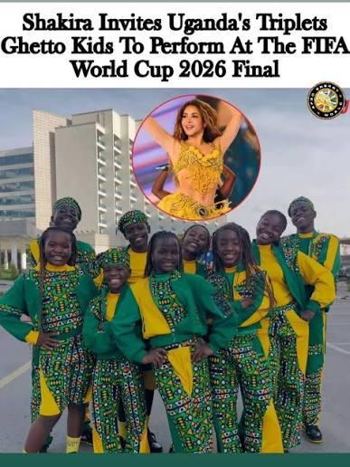 Uganda's Ghetto Kids pose after being invited by Shakira to perform at the FIFA World Cup 2026 Final.