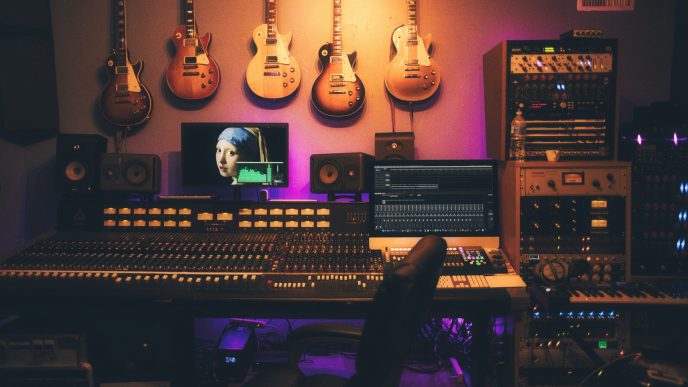 Representative recording studio illustrating the music production behind Cameroon's Jail Time Records initiative.