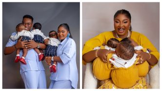 Lateef Adedimeji, Mo Bimpe Celebrate Triplet Sons in Grand Thanksgiving
