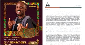 Gaise Baba Headies open letter challenges the music body to do better.