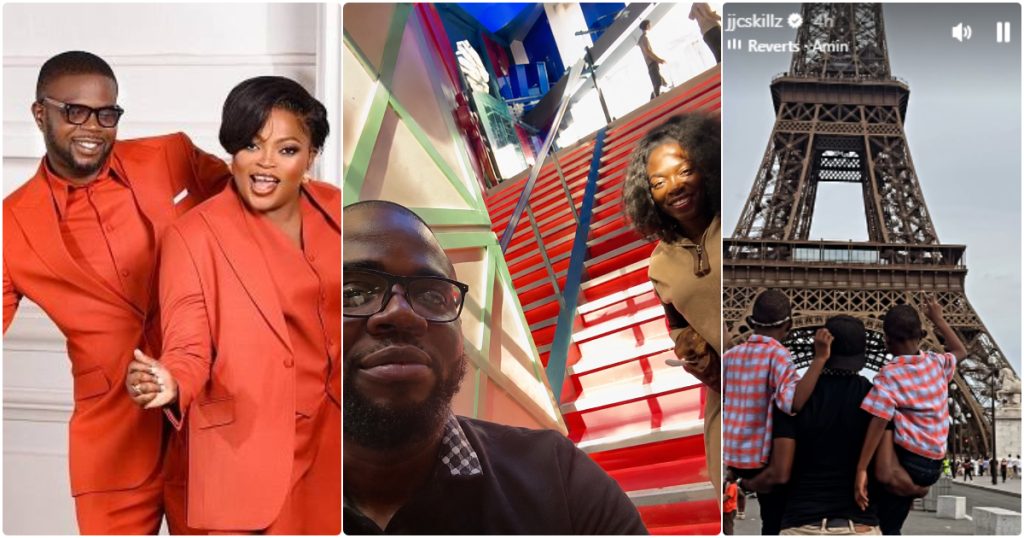 Funke Akindele and ex-husband JJC Skillz enjoy vacation with their sons in Paris