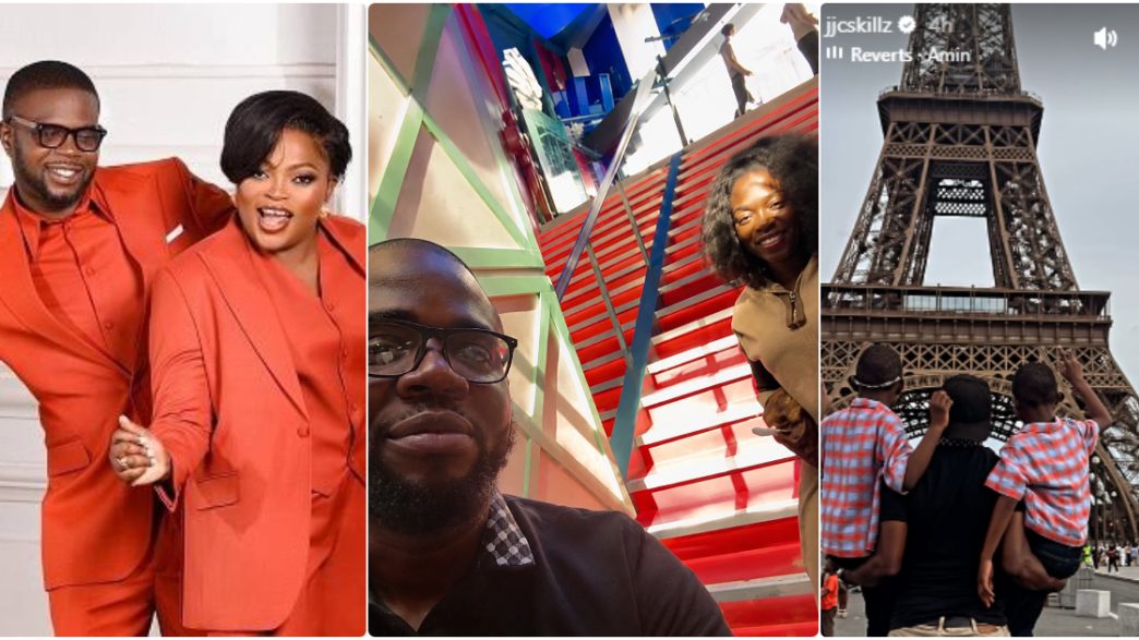 Funke Akindele and ex-husband JJC Skillz enjoy vacation with their sons in Paris