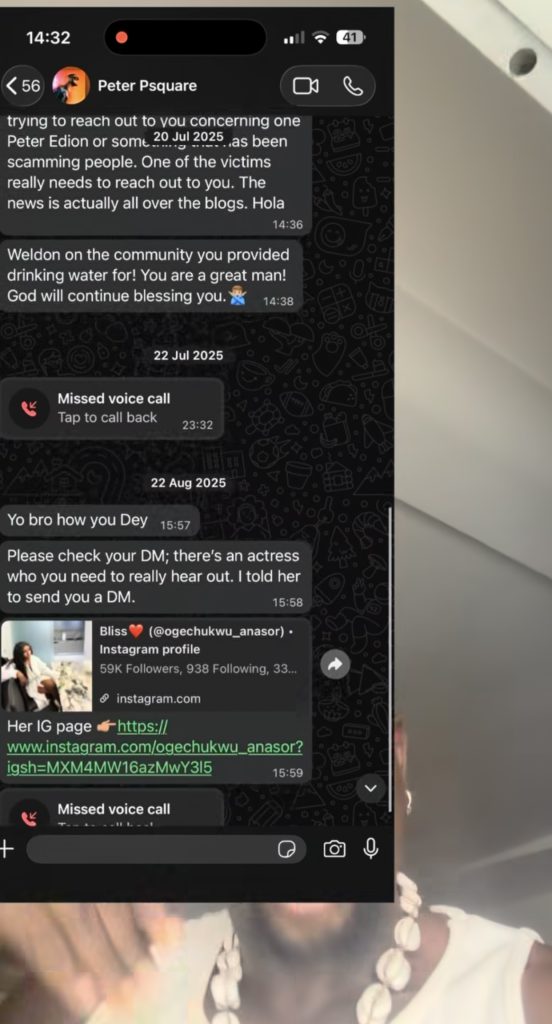 Peter Okoye Contacted VeryDarkMan Over Scammed Woman, Chats Reveal