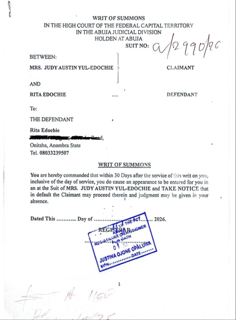 Judy Austin Sues Rita Edochie for N50m, Files N1bn Suit Against Ex-Husband Emmanuel Obasi