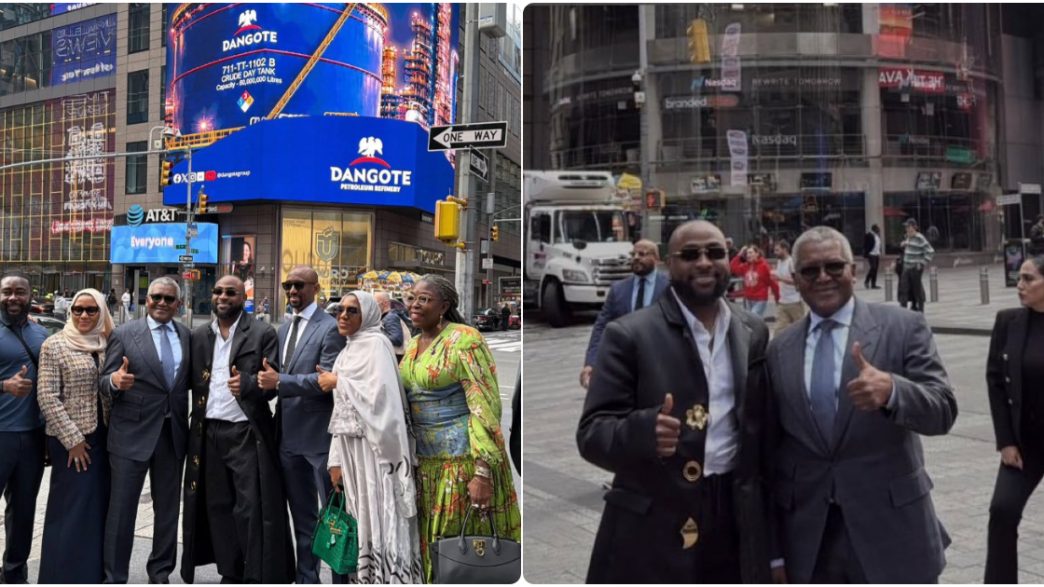 Davido interviews Dangote at Times Square
