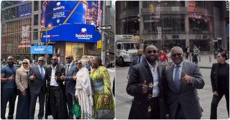 Davido interviews Dangote at Times Square