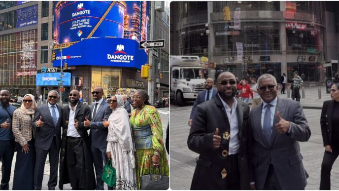 Davido interviews Dangote at Times Square