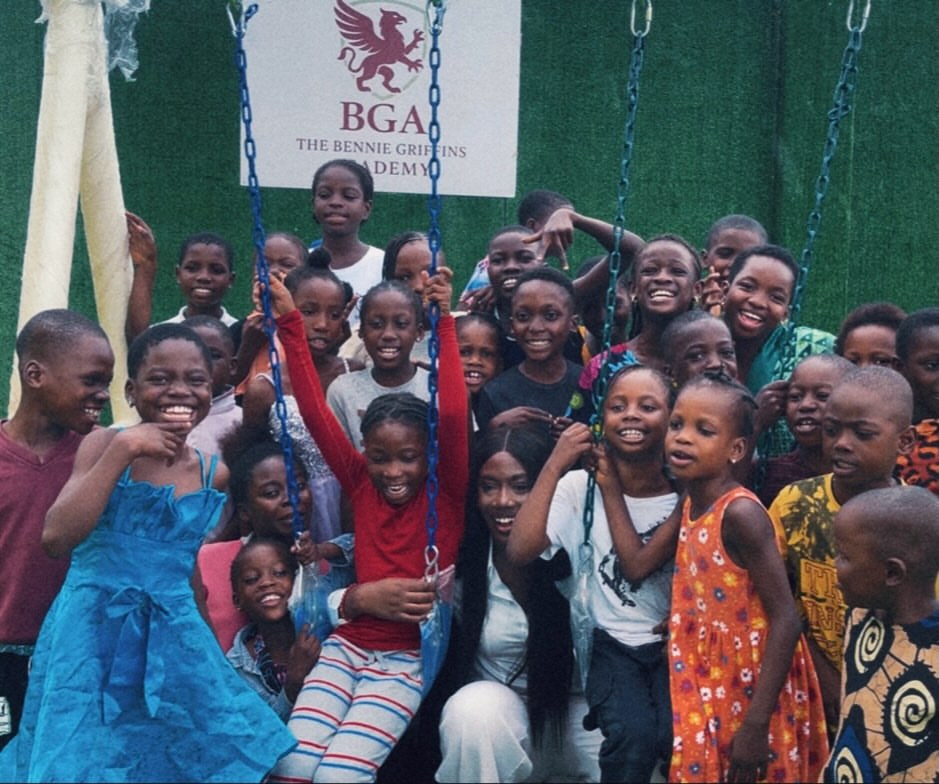 Georgia Oviesu and the students of Bennie Griffins Academy