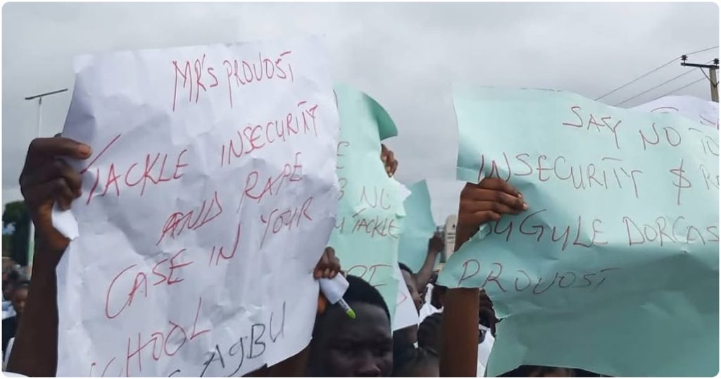 Placards of Taraba nursing students