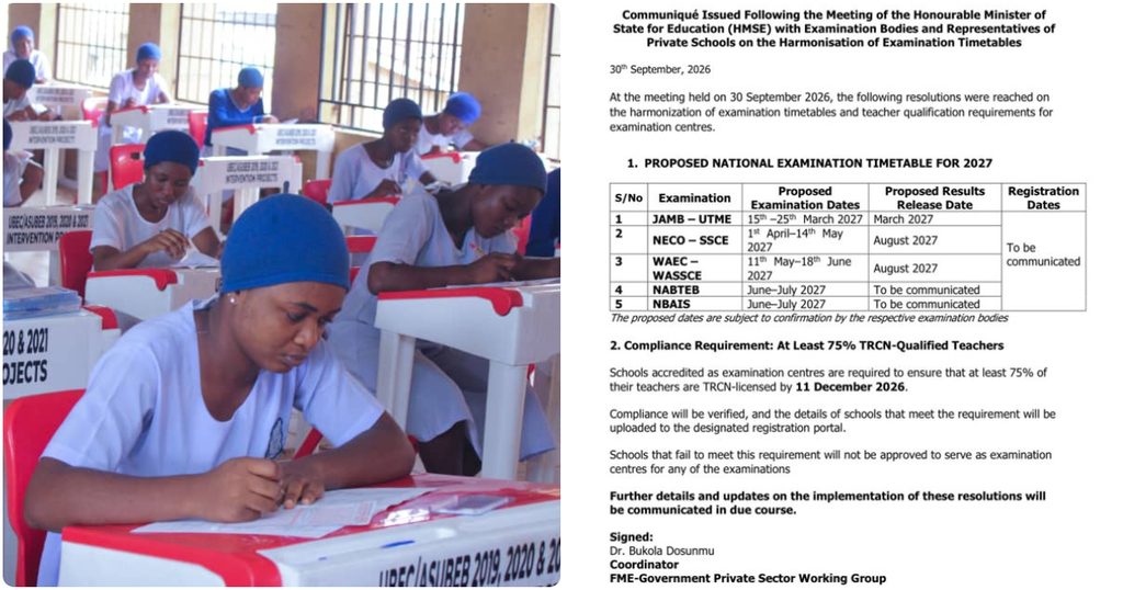 FG suggests harmonise timetable for NECO, WAEC, and JAMB