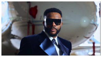 Ebuka Obi-Uchendu wearing a cropped navy velvet Mai Atafo suit at the BBNaija Season 11 finale