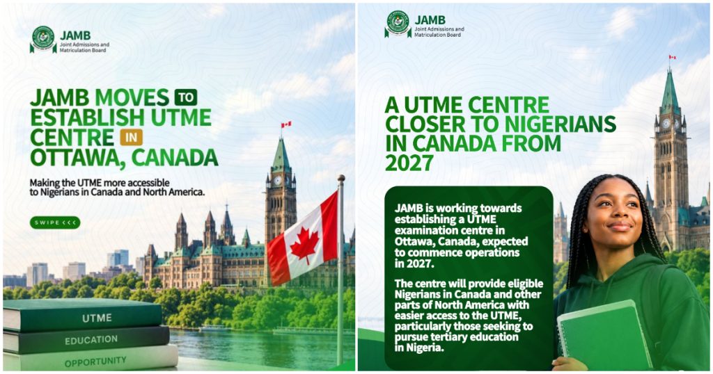 JAMB UTME centre in Canada