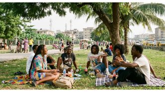 Friends enjoying a low-spend weekend in Lagos