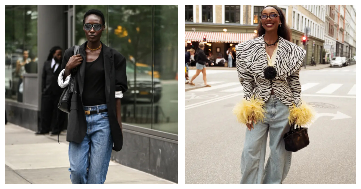 Oversized thrift blazer styled with a plain top and straight-leg jeans