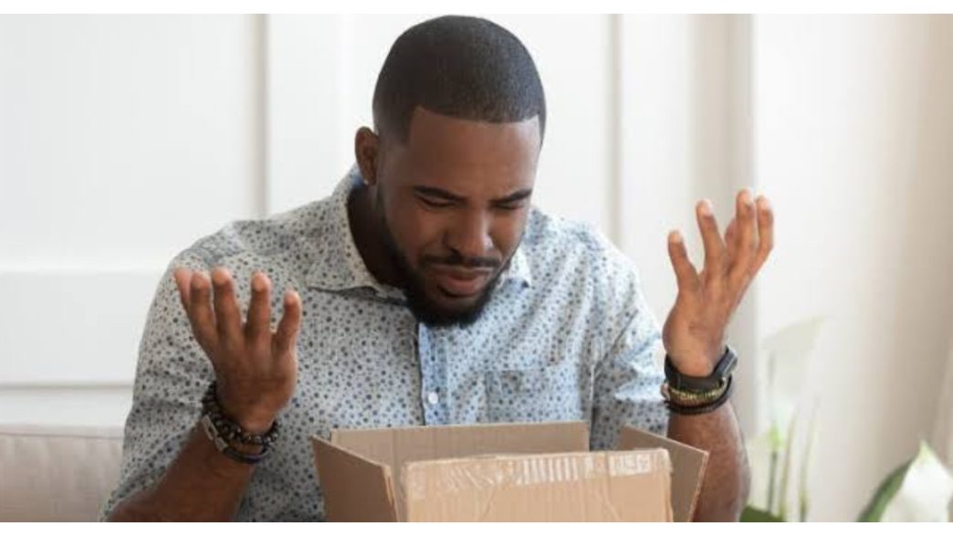 Opened delivery package showing the wrong item from an online vendor in Lagos