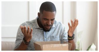 Opened delivery package showing the wrong item from an online vendor in Lagos