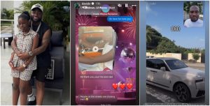Reactions trail Davido's daughter Imade driving his car