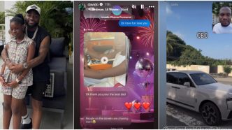Reactions trail Davido's daughter Imade driving his car