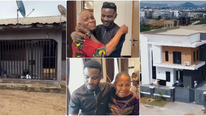 Emotional moment MC Miti showed his new house to parents
