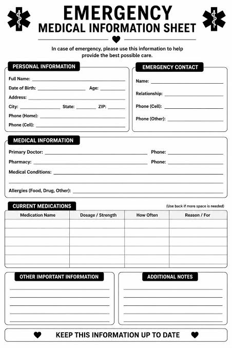 Medical summary in a Nigerian emergency folder